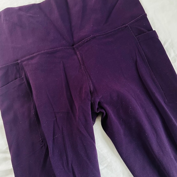 Athleta Salutation Stash Powervita High Rise 7/8 Tight | Color: Plum | Size: XS - Picture 2 of 3